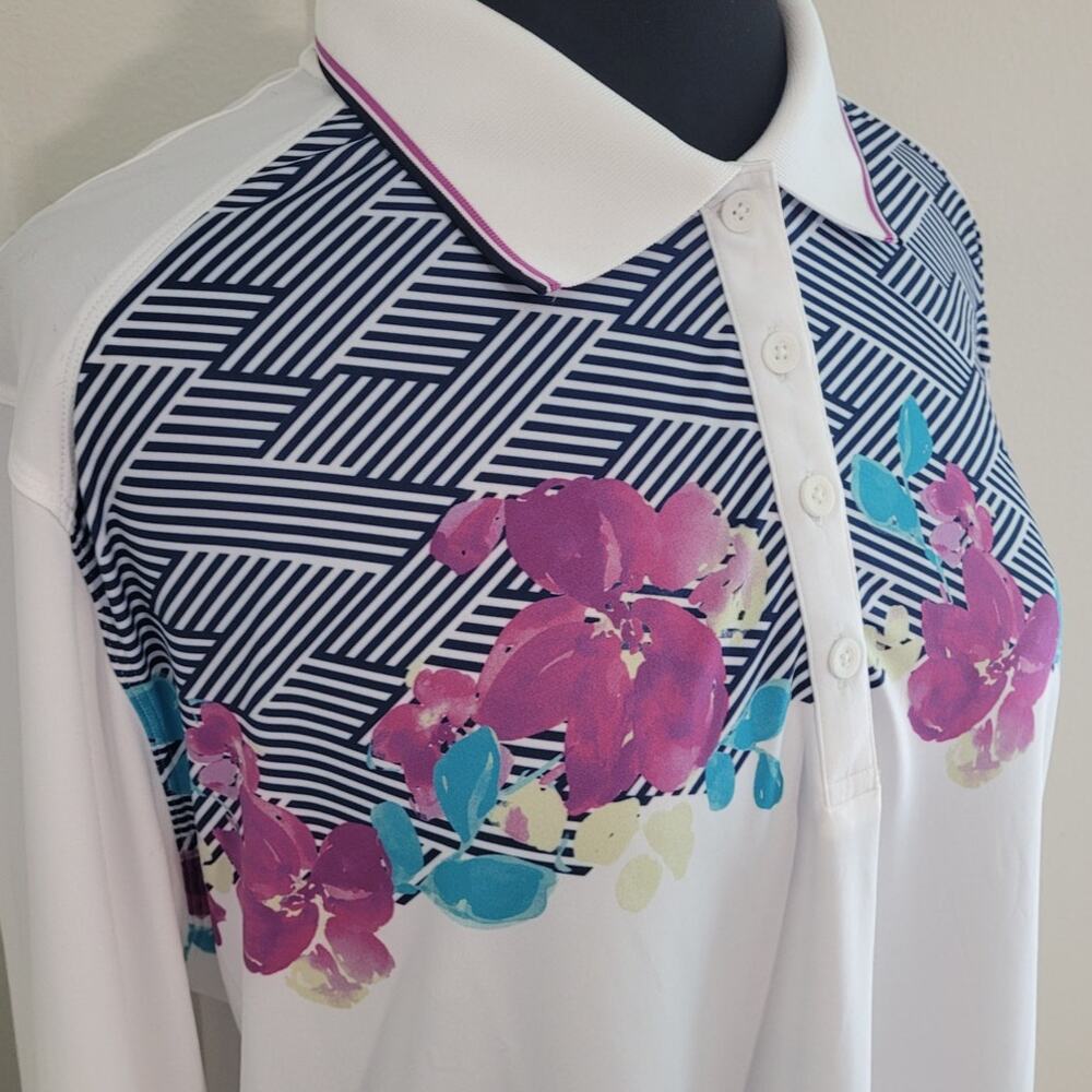 Coolibar Prestwick UPF Golf Polo Floral Panel Women’s 2X